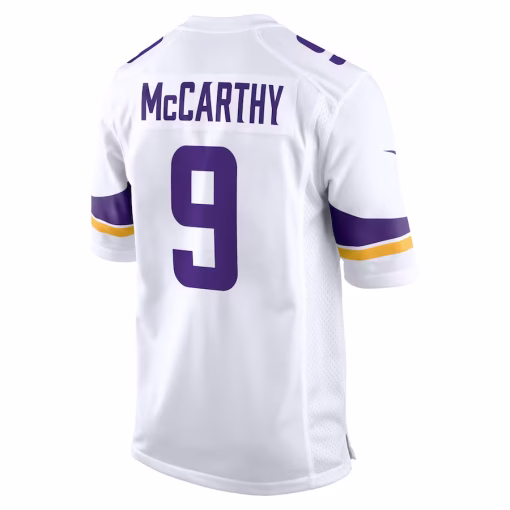 J.J. McCarthy Minnesota Vikings Nike Game Jersey – White - Image 3