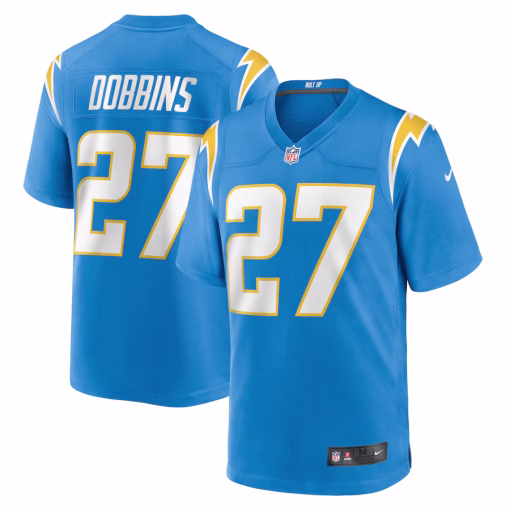 J.K. Dobbins Los Angeles Chargers Nike Team Game Jersey – Powder Blue