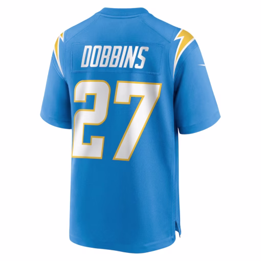 J.K. Dobbins Los Angeles Chargers Nike Team Game Jersey – Powder Blue - Image 3