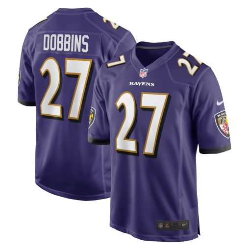 J.K. Dobbins Baltimore Ravens Nike Game Team Jersey – Purple