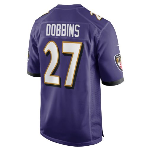 J.K. Dobbins Baltimore Ravens Nike Game Team Jersey – Purple - Image 3