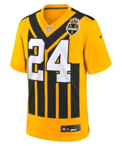 Alternative view of Joey Porter Jr. Pittsburgh Steelers Nike Alternate 1933 Throwback Game Jersey – Gold