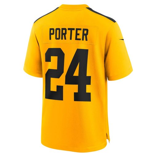 Joey Porter Jr. Pittsburgh Steelers Nike Alternate 1933 Throwback Game Jersey – Gold - Image 3