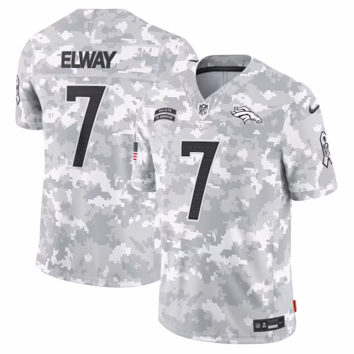 John Elway Denver Broncos Nike 2024 Salute to Service Retired Player Limited Jersey – Arctic Camo