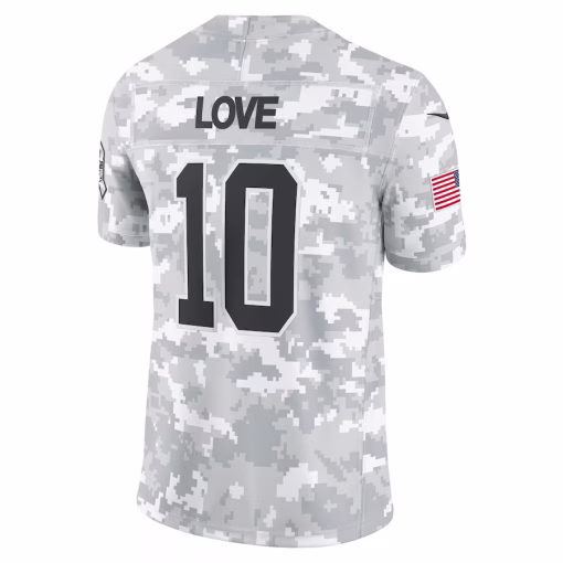 Men’s Green Bay Packers Jordan Love Nike Arctic Camo 2024 Salute to Service Limited Jersey - Image 3