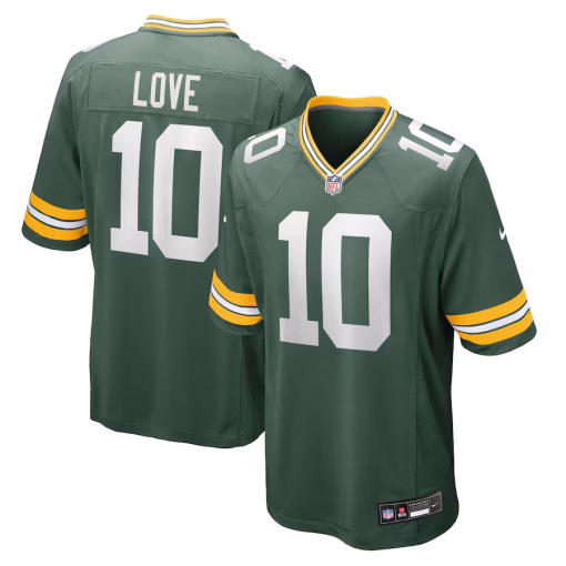 Men’s Green Bay Packers Jordan Love Nike Green Player Game Jersey