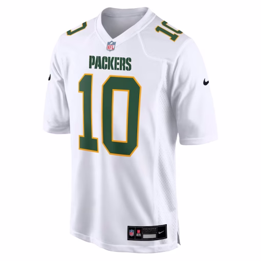 Men’s Green Bay Packers Jordan Love Nike White Fashion Game Jersey - Image 2