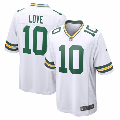 Men’s Green Bay Packers Jordan Love Nike White Game Jersey