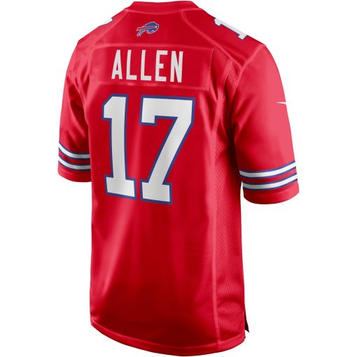 Josh Allen Buffalo Bills Nike Alternate Game Player Jersey – Red - Image 3