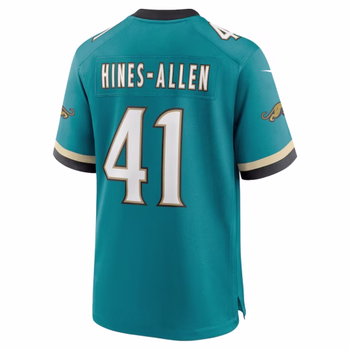 Josh Hines-Allen Jacksonville Jaguars Nike Prowler Throwback Player Game Jersey – Teal - Image 3