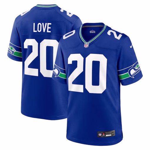 Julian Love Seattle Seahawks Nike Throwback Player Game Jersey – Royal
