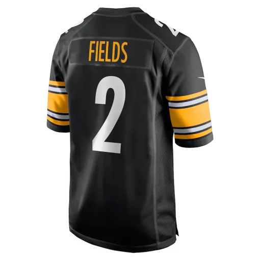 Men’s Pittsburgh Steelers Justin Fields Nike Black Game Player Jersey - Image 3