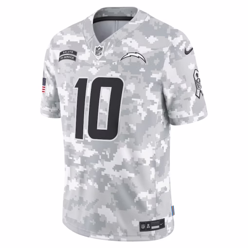 Justin Herbert Los Angeles Chargers Nike 2024 Salute to Service Limited Jersey – Arctic Camo - Image 2