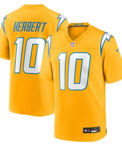 Justin Herbert Los Angeles Chargers Nike Alternate Charger Power Game Player Jersey – Gold