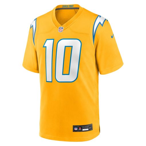 Justin Herbert Los Angeles Chargers Nike Alternate Charger Power Game Player Jersey – Gold - Image 2
