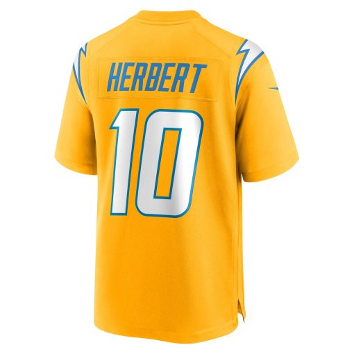 Justin Herbert Los Angeles Chargers Nike Alternate Charger Power Game Player Jersey – Gold - Image 3