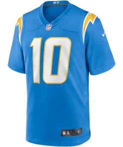 Alternative view of Justin Herbert Los Angeles Chargers Nike Player Game Jersey – Powder Blue