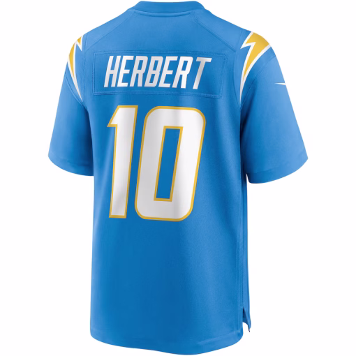 Justin Herbert Los Angeles Chargers Nike Player Game Jersey – Powder Blue - Image 3