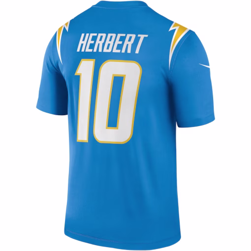 Justin Herbert Los Angeles Chargers Nike Team Legend Player Performance Top – Powder Blue - Image 3