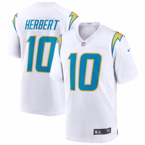 Justin Herbert Los Angeles Chargers Nike Game Jersey – White