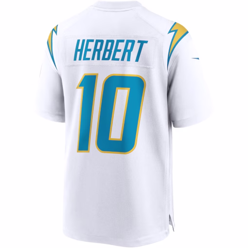 Justin Herbert Los Angeles Chargers Nike Game Jersey – White - Image 3