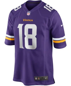 Alternative view of Justin Jefferson Minnesota Vikings Nike Player Game Jersey – Purple