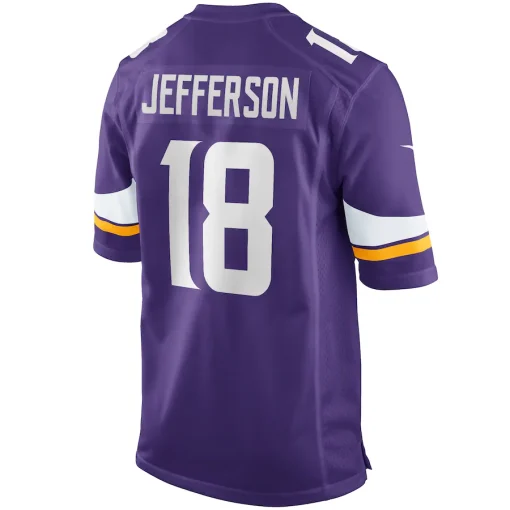 Justin Jefferson Minnesota Vikings Nike Player Game Jersey – Purple - Image 3
