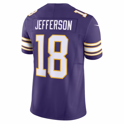 Justin Jefferson Minnesota Vikings Nike Vapor F.U.S.E. Limited Jersey – Purple - Image 3