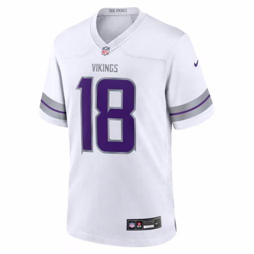 Justin Jefferson Minnesota Vikings Nike Alternate Game Player Jersey – White - Image 2