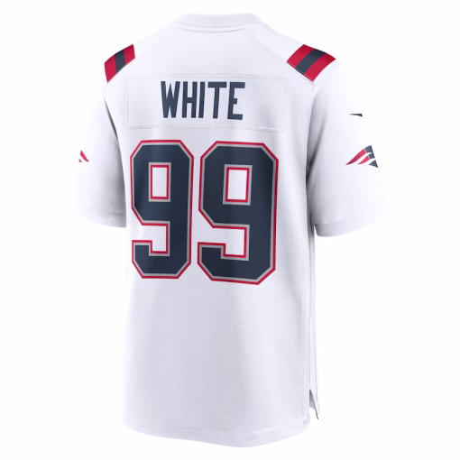 Keion White New England Patriots Nike Game Jersey – White - Image 3