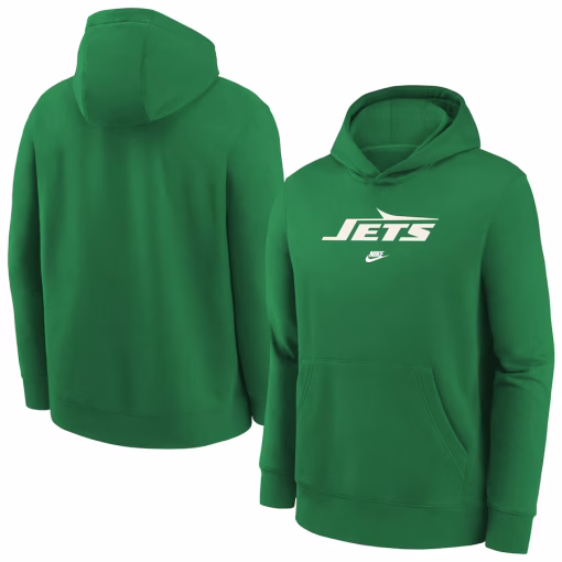New York Jets Nike Rewind Club Fleece Pullover Hoodie – Kelly Green