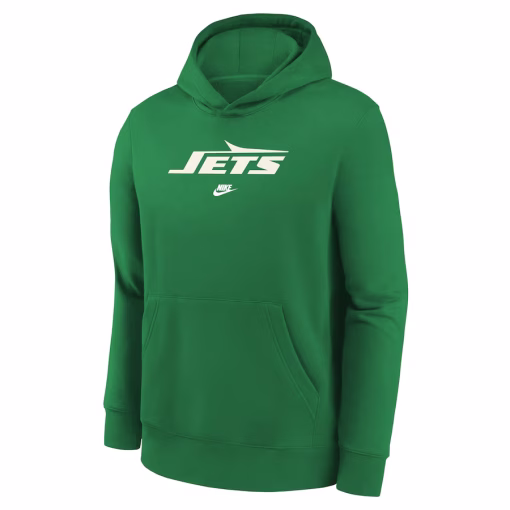 New York Jets Nike Rewind Club Fleece Pullover Hoodie – Kelly Green - Image 2