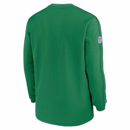 Men’s Philadelphia Eagles Nike Kelly Green Alternate Logo Coach Long Sleeve Top - Image 3