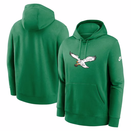 Men’s Philadelphia Eagles Nike Kelly Green Rewind Club Logo Pullover Hoodie