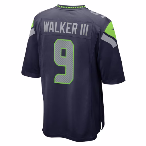 Kenneth Walker III Seattle Seahawks Nike Team Game Jersey – College Navy - Image 3