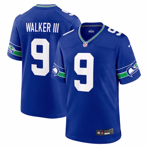 Kenneth Walker III Seattle Seahawks Nike Throwback Player Game Jersey – Royal