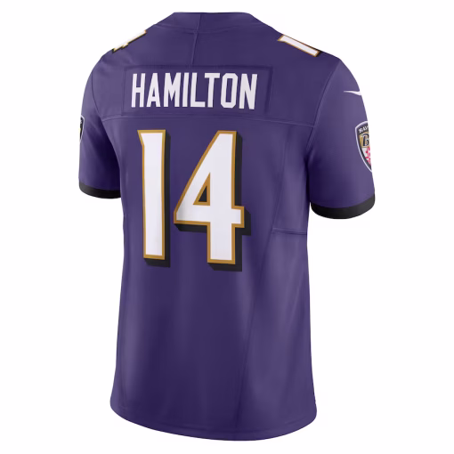 Kyle Hamilton Baltimore Ravens Nike Vapor F.U.S.E. Limited Jersey – Purple - Image 3