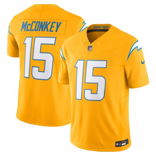 Ladd McConkey Los Angeles Chargers Nike Alternate Charger Power Vapor F.U.S.E. Limited Jersey – Gold