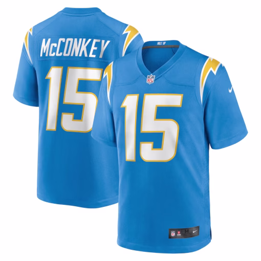 Ladd McConkey Los Angeles Chargers Nike Player Game Jersey – Powder Blue
