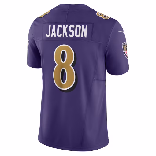Lamar Jackson Baltimore Ravens Nike Vapor F.U.S.E. Limited Jersey – Purple - Image 3