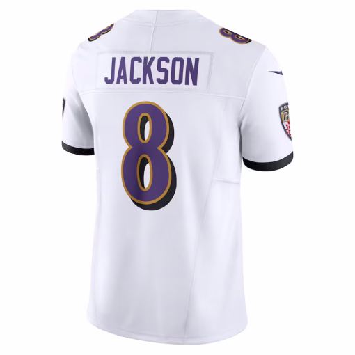 Lamar Jackson Baltimore Ravens Nike Vapor F.U.S.E. Limited Jersey – White - Image 3