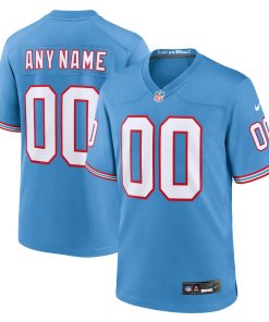 Tennessee Titans Nike Oilers Throwback Custom Game Jersey – Light Blue