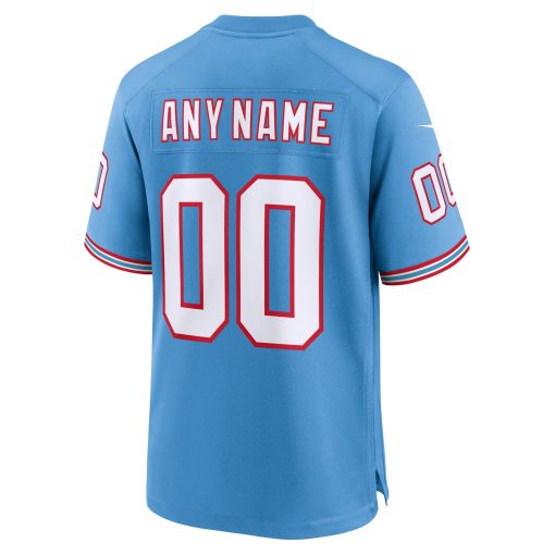 Tennessee Titans Nike Oilers Throwback Custom Game Jersey – Light Blue - Image 3
