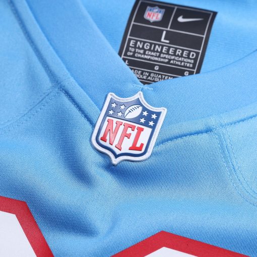 Tennessee Titans Nike Oilers Throwback Custom Game Jersey – Light Blue - Image 4