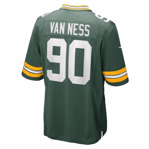 Men’s Green Bay Packers Lukas Van Ness Nike Green Game Jersey - Image 3