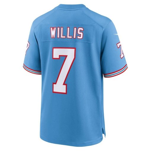 Malik Willis Tennessee Titans Nike Oilers Throwback Alternate Game Player Jersey – Light Blue - Image 3