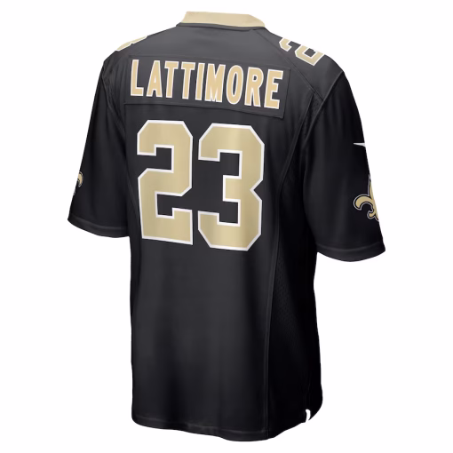 Marshon Lattimore New Orleans Saints Nike Team Game Jersey – Black - Image 3