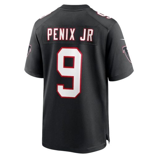 Michael Penix Jr. Atlanta Falcons Nike Throwback Game Jersey – Black - Image 3