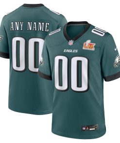 Philadelphia Eagles Nike Super Bowl LIX Custom Game Jersey – Midnight Green