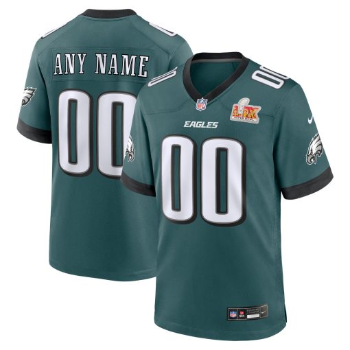 Philadelphia Eagles Nike Super Bowl LIX Custom Game Jersey – Midnight Green